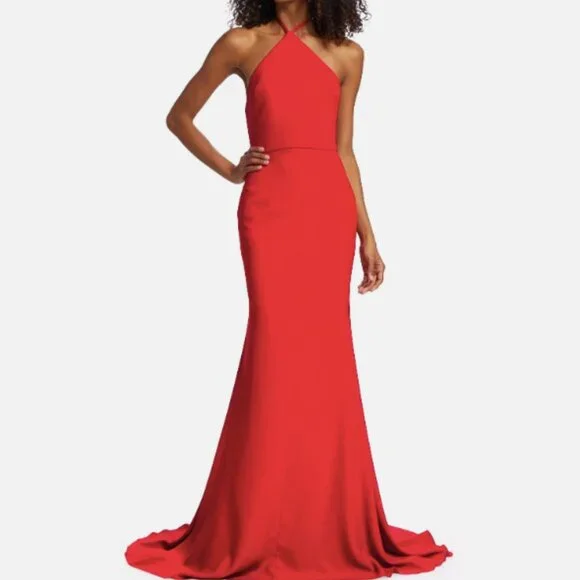 Vera Wang Bride's Madra Evening Gown - Red - Size 6 - Picture 2 of 5